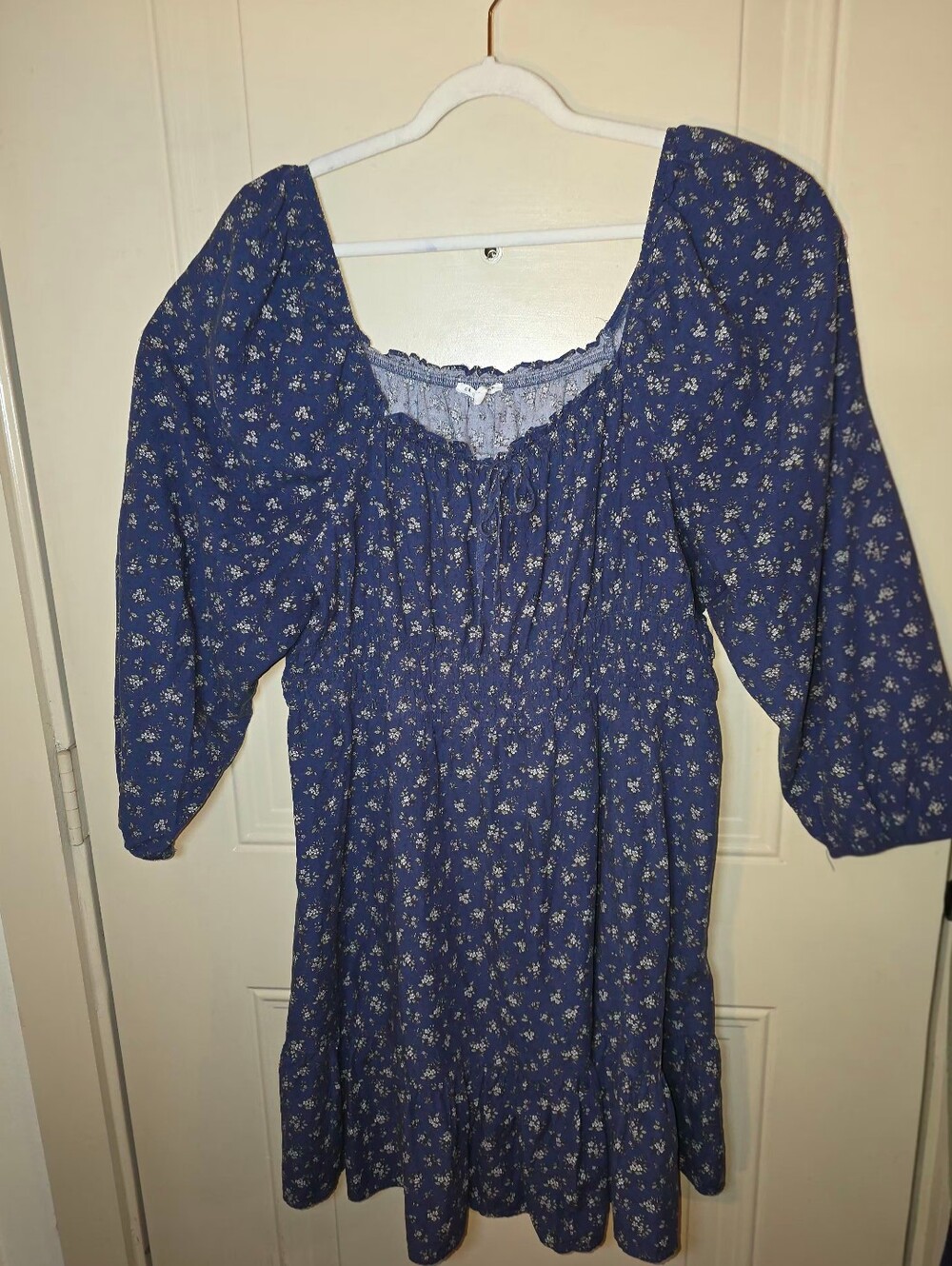 Celebrity Pink Blue Floral Peasant Dress Size 4X Boho Cottagecore Prairie‎ - Picture 3 of 11